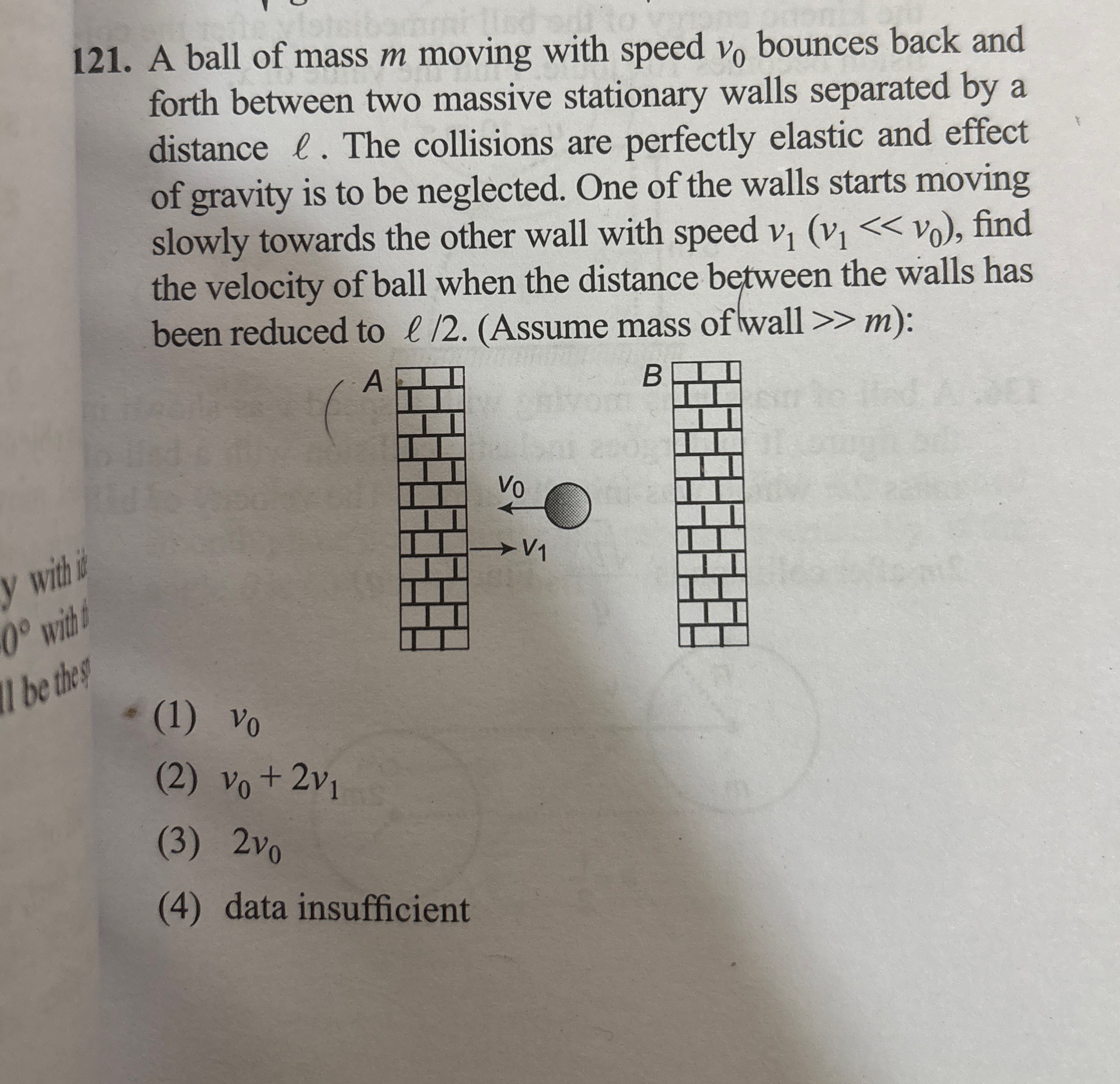 A ball of mass m moving with speed v 0 bounces