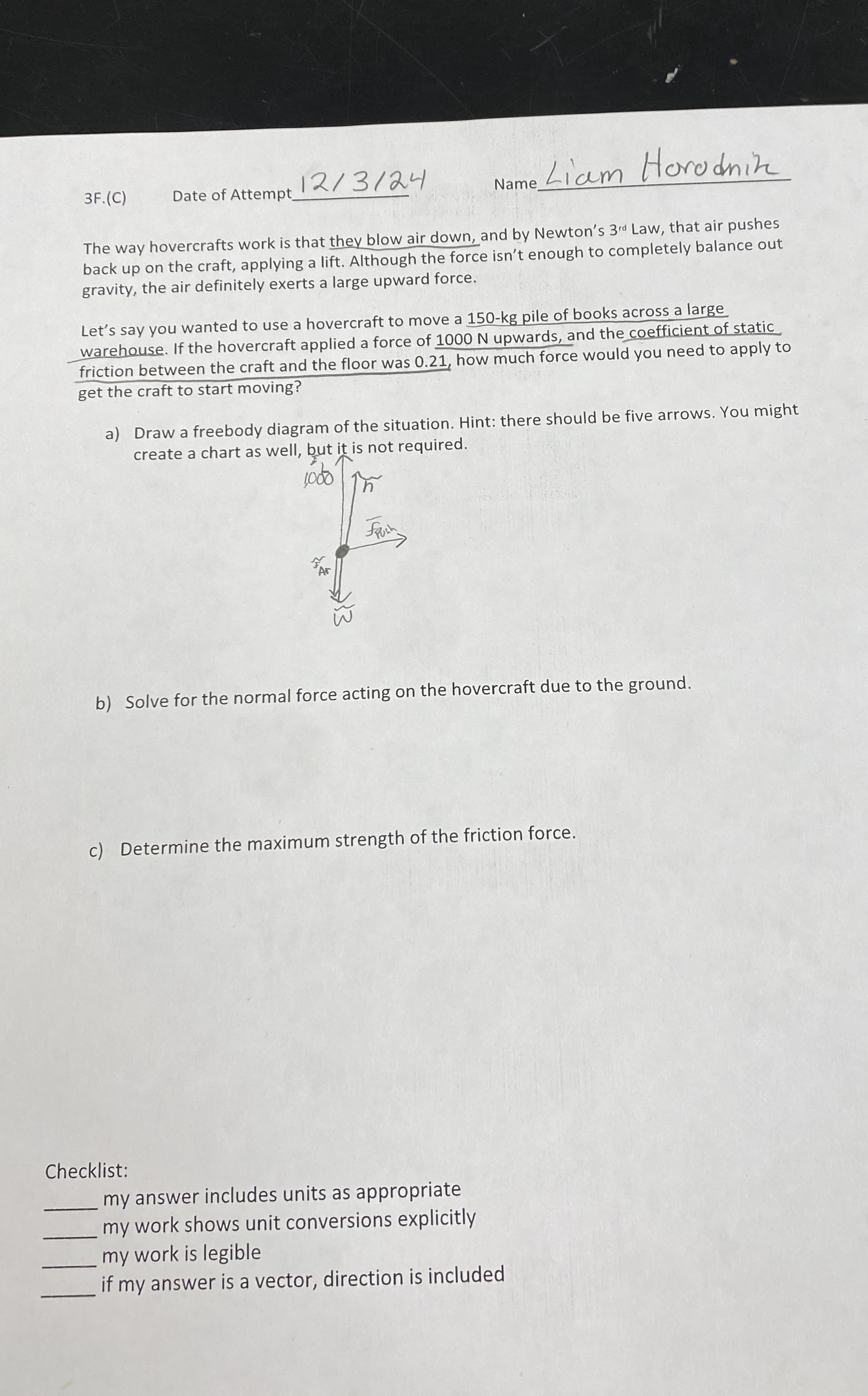 3 F . ( C ) Date of Attempt 1 2 3 ? 2 4 Name Liam