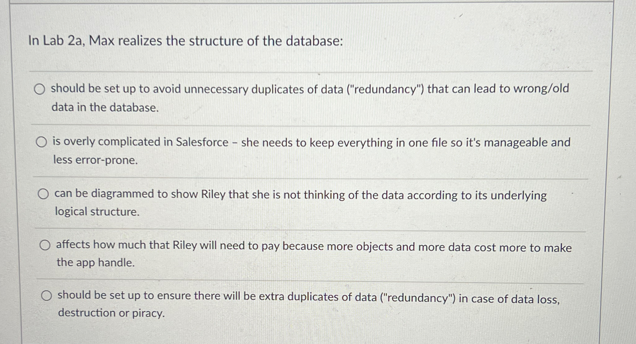 In Lab 2 a , Max realizes the structure of the