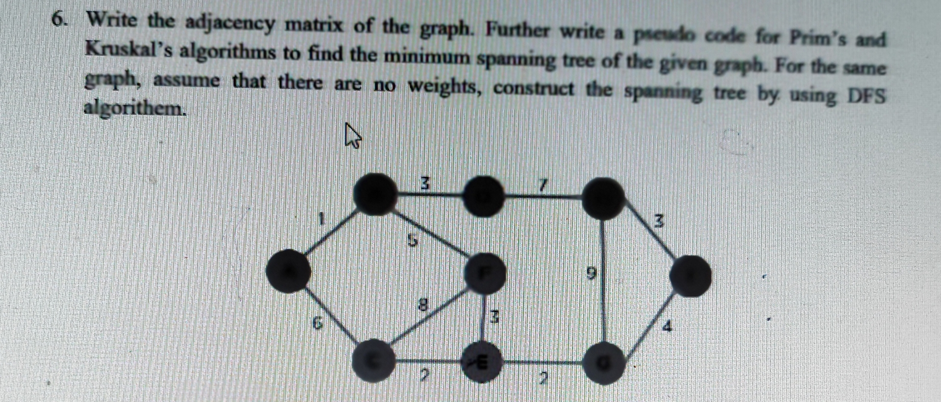 Write the adjacency matrix of the graph. Further