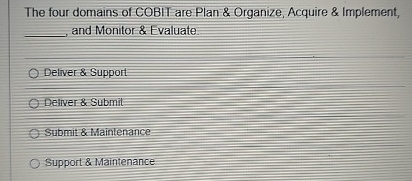 The four domains of COBII are Plan & Organize,