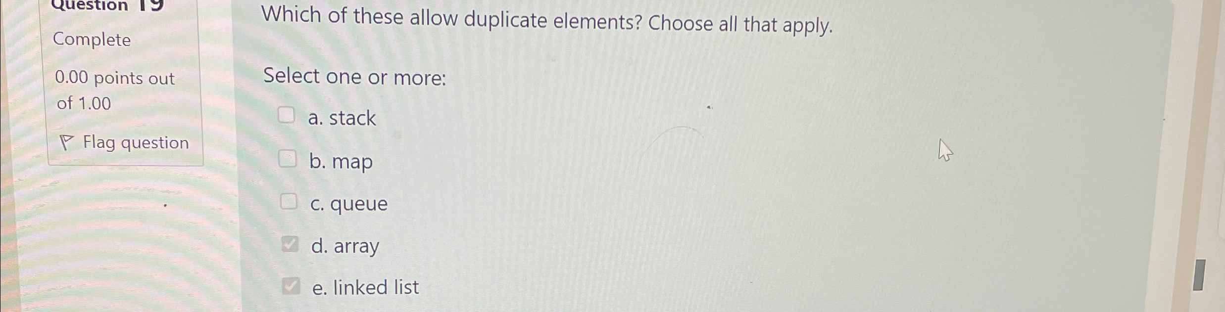 Which of these allow duplicate elements? Choose