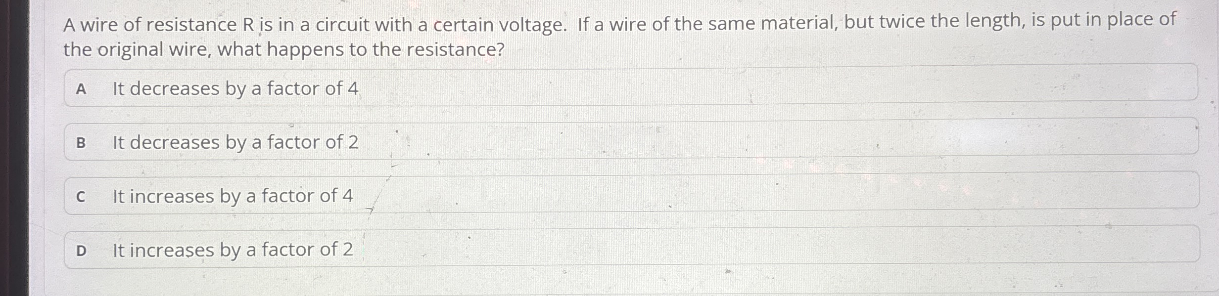 A wire of resistance R is in a circuit with a