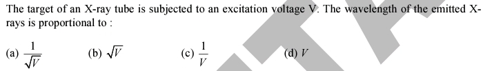 The target of an X - ray tube is subjected to an
