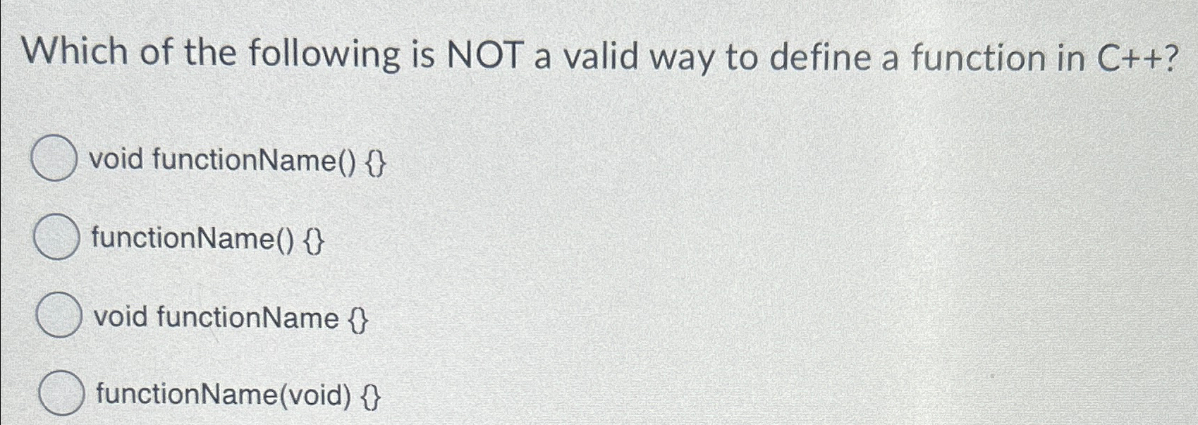 Which of the following is NOT a valid way to