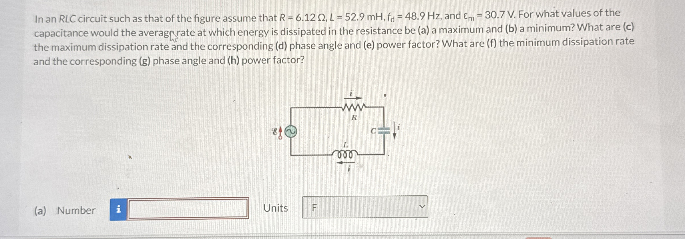 In an R L C circuit such as that of the figure