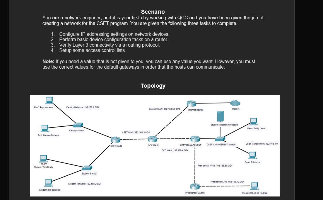 Scenario You are a network engineer, and it is