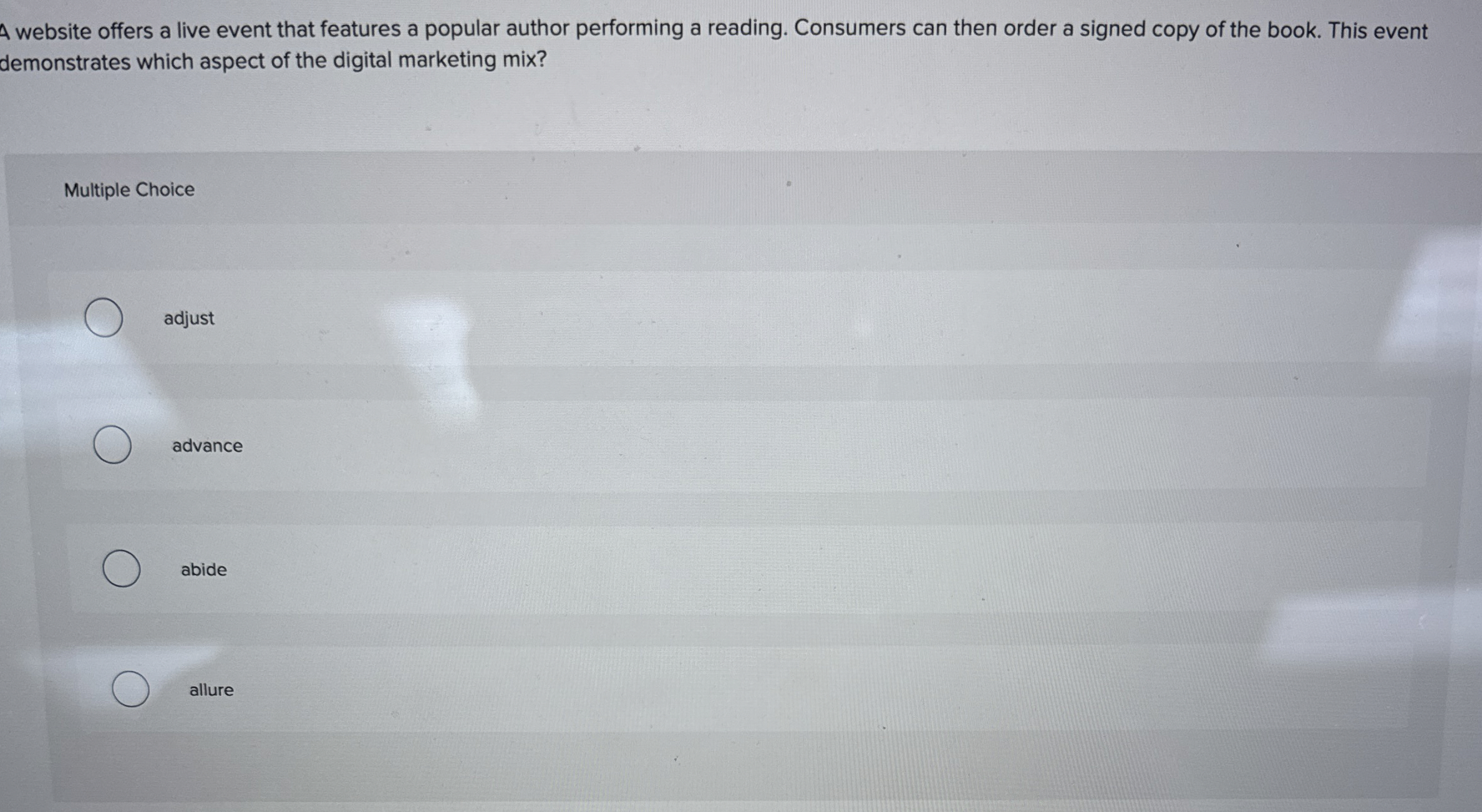 A website offers a live event that features a