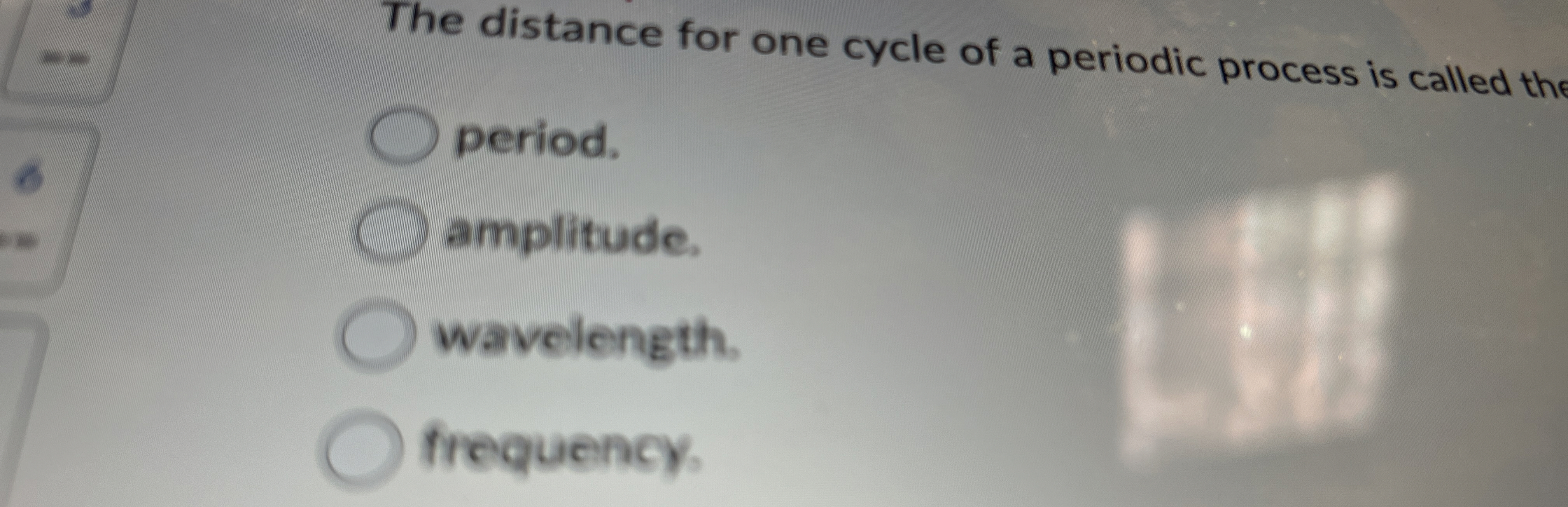 The distance for one cycle of a periodic process