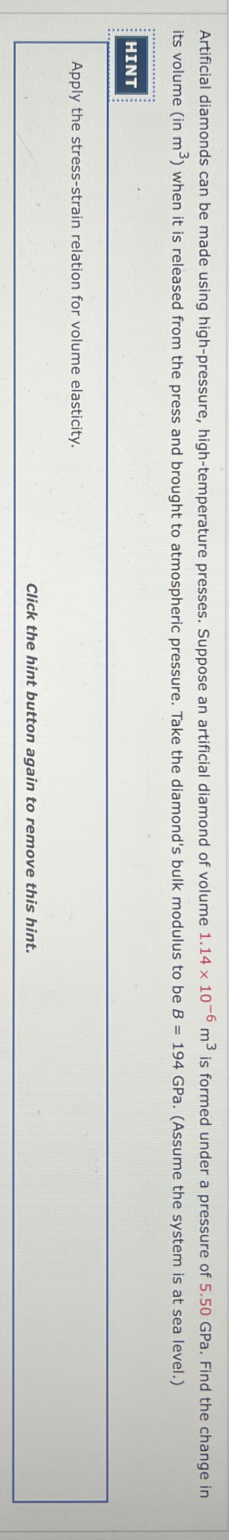 Artificial diamonds can be made using high -