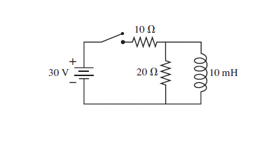 The switch in the figure has been open for a long