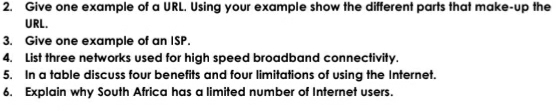 Give one example of a URL. Using your example