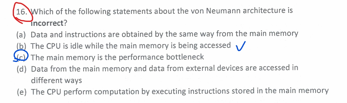 Which of the following statements about the von