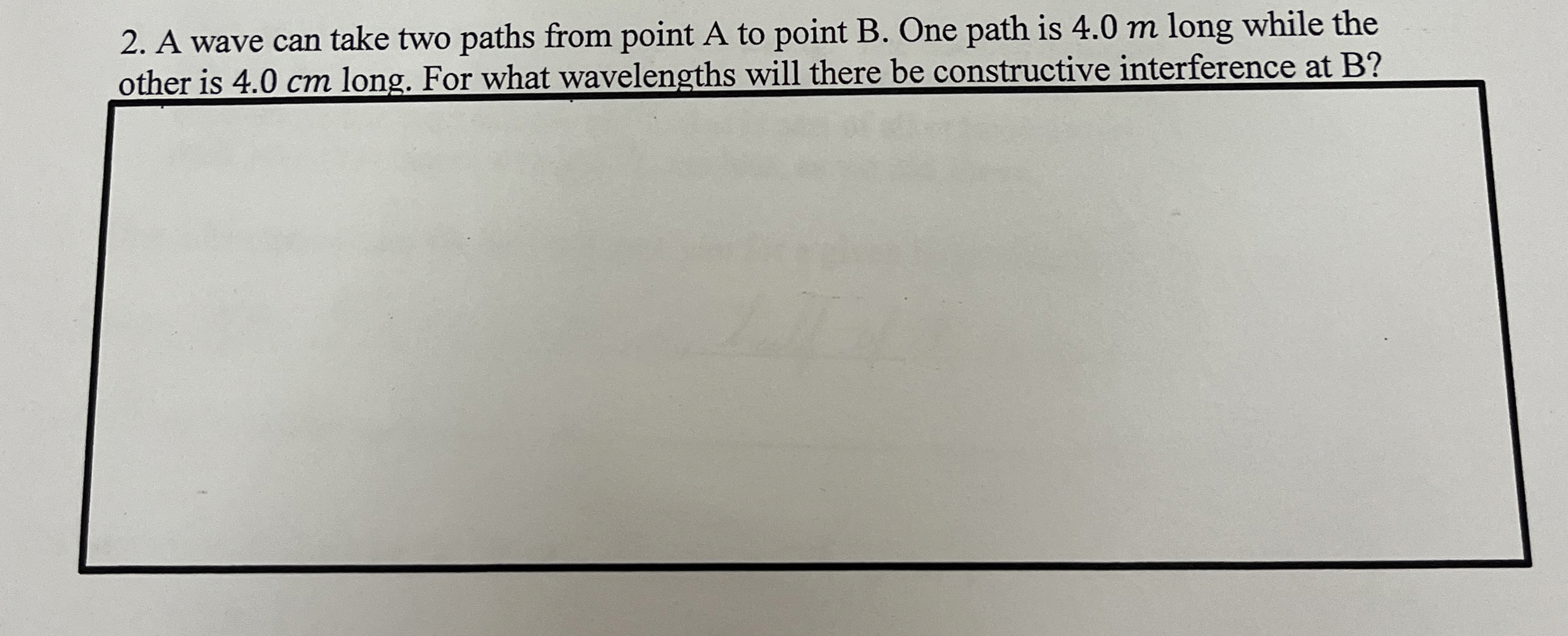 A wave can take two paths from point A to point B