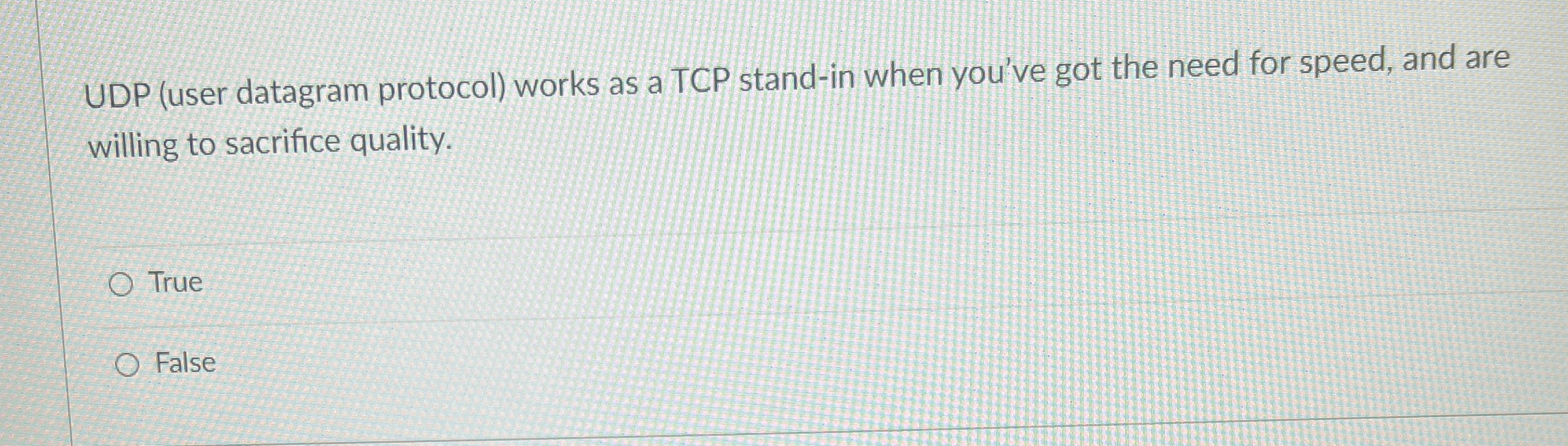 UDP ( user datagram protocol ) works as a TCP