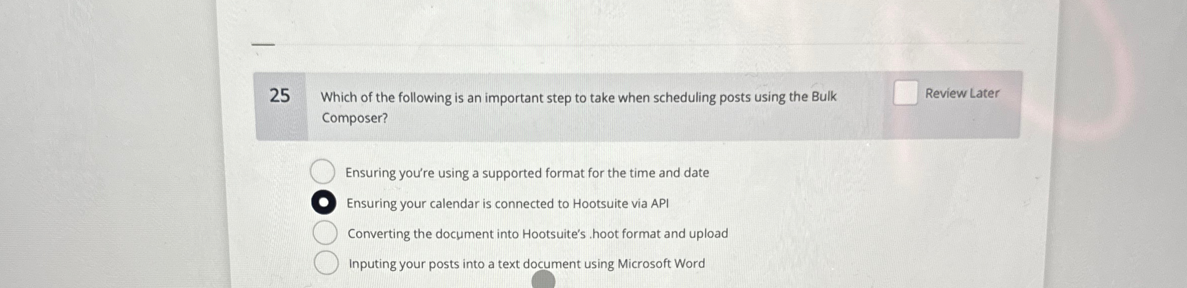2 5 Which of the following is an important step