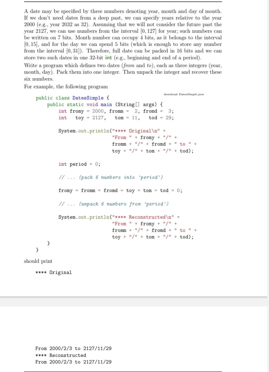 using java language date may be specified by