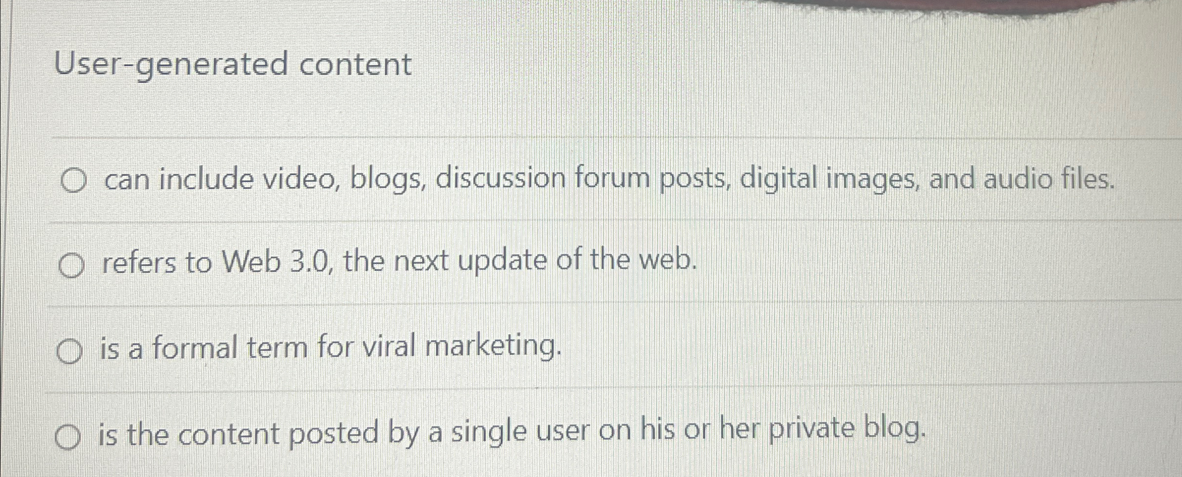 User - generated content can include video,