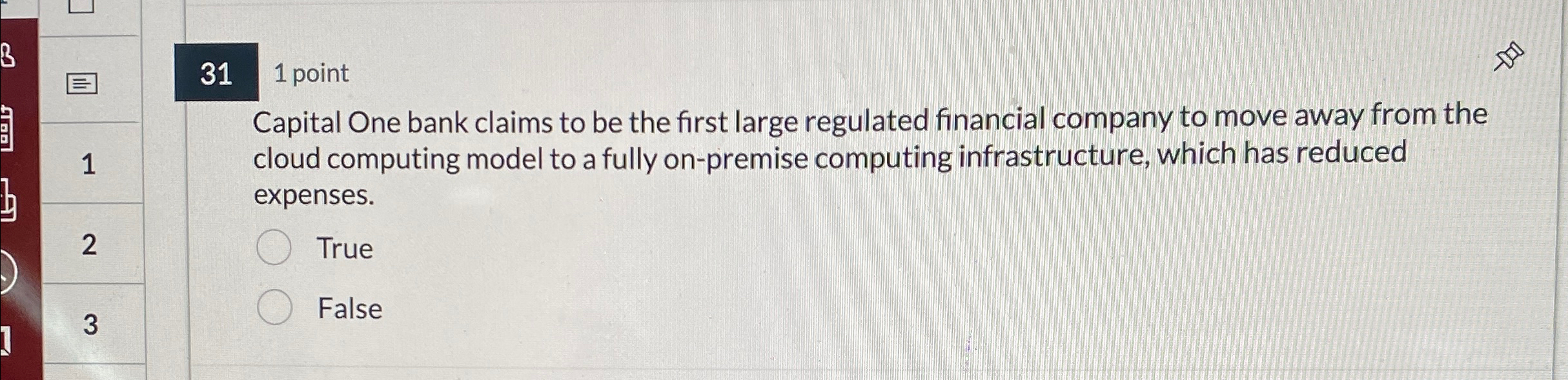 3 1 point Capital One bank claims to be the first