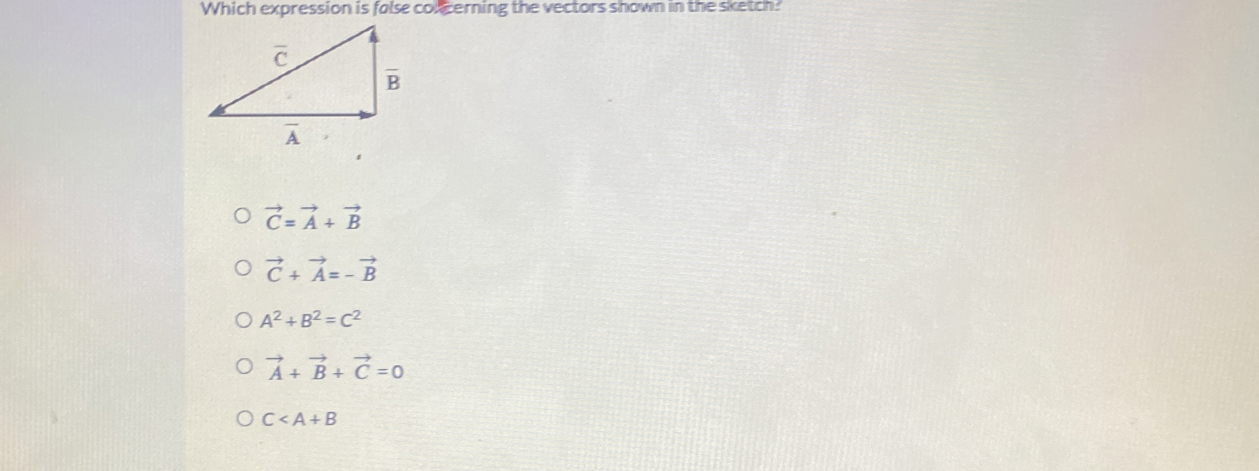 Which expression is folse colverning the vectors