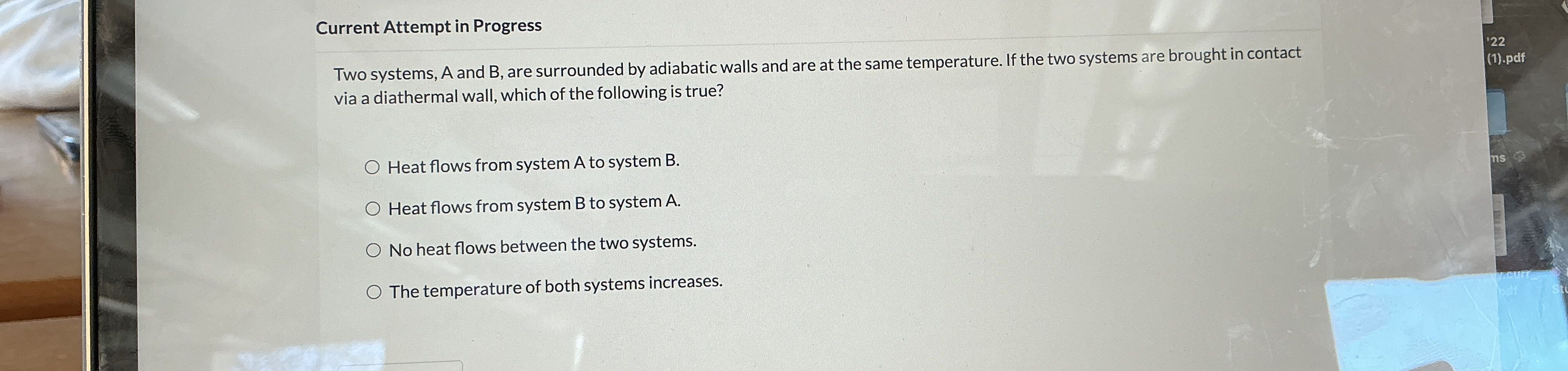 Current Attempt in Progress Two systems, A and B