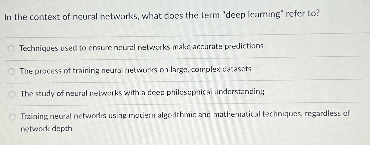 In the context of neural networks, what does the