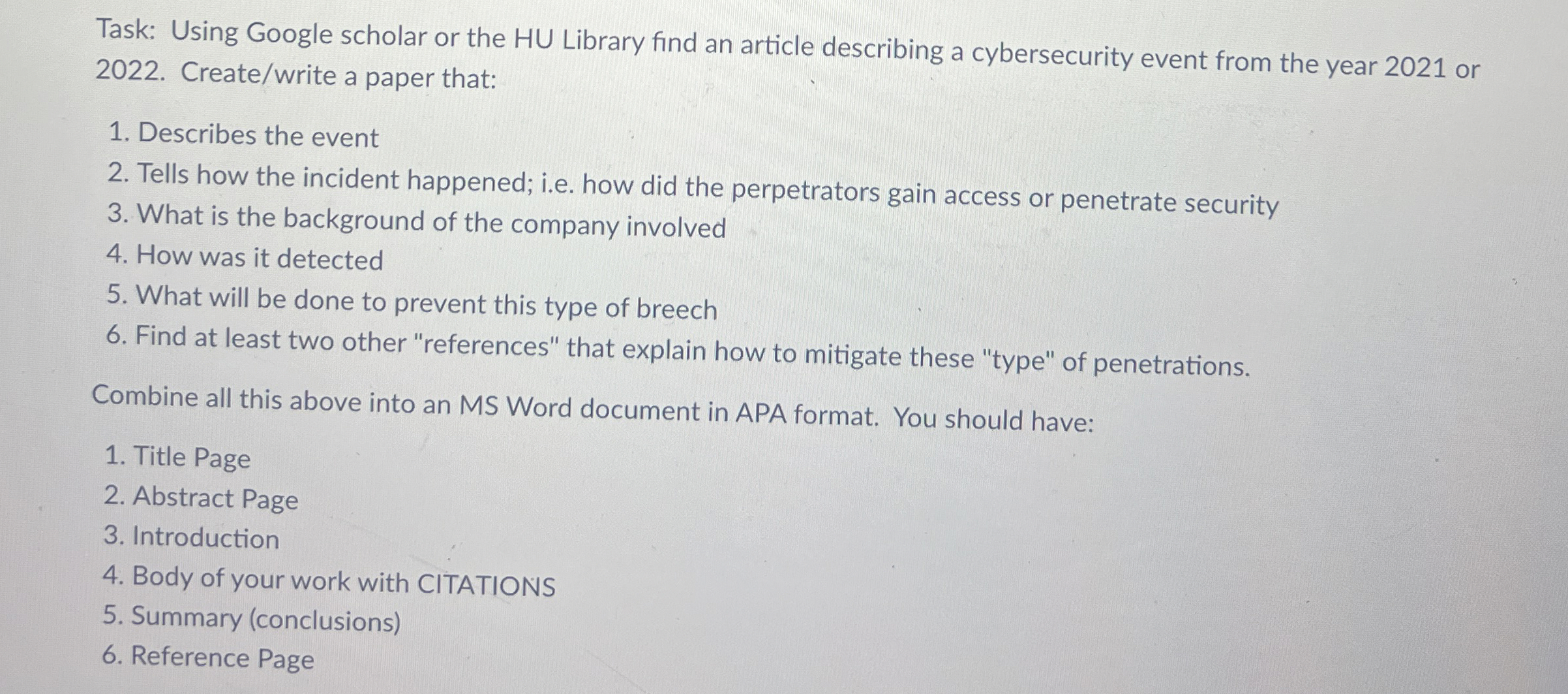 Task: Using Google scholar or the HU Library find