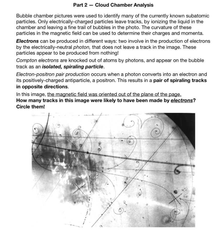 Part 2 - Cloud Chamber Analysis Bubble chamber