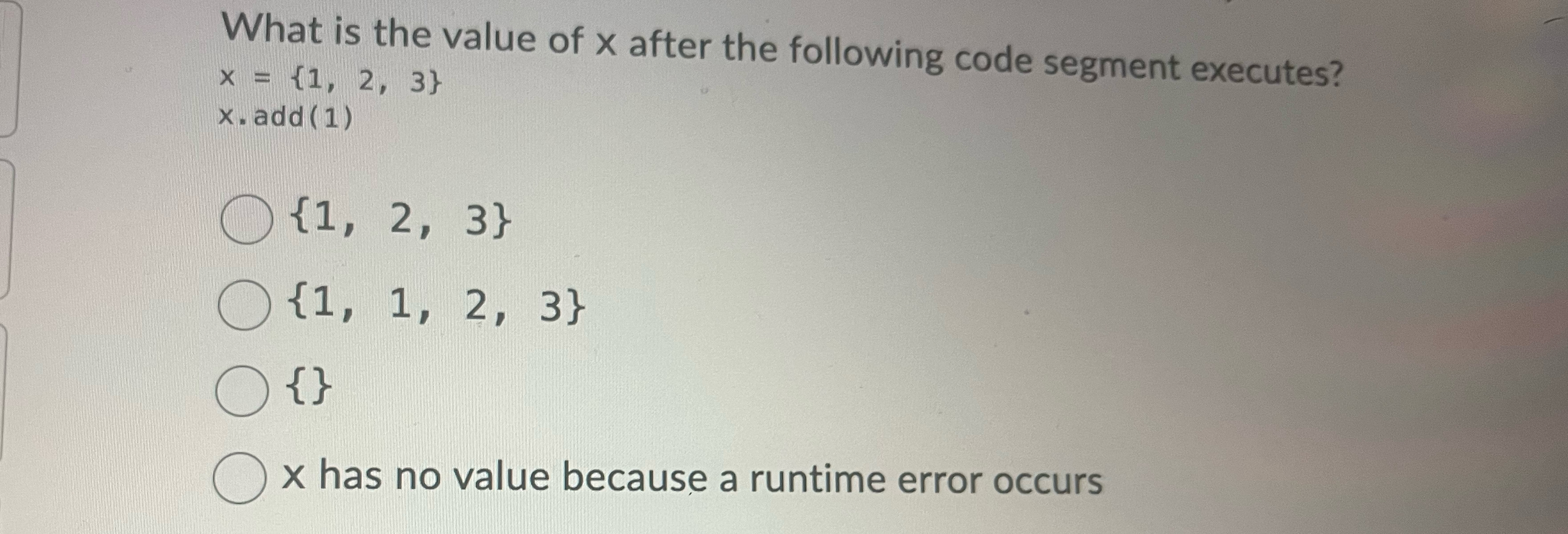 What is the value of x after the following code