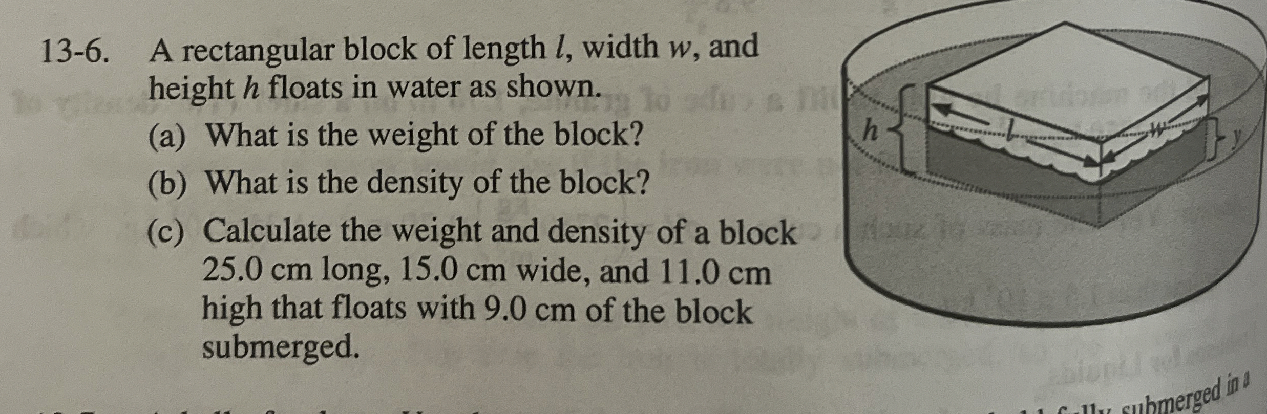 1 3 - 6 . A rectangular block of length l , width