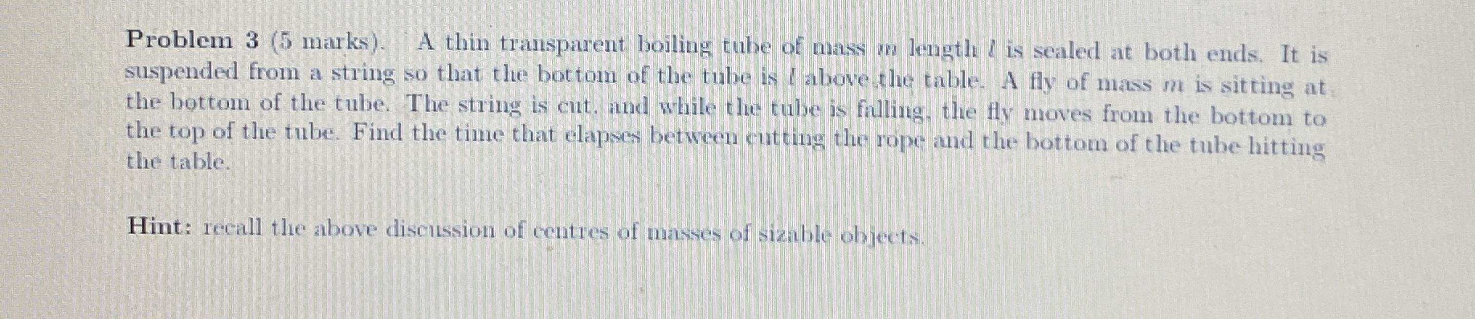 Problem 3 ( 5 marks ) . A thin transparent