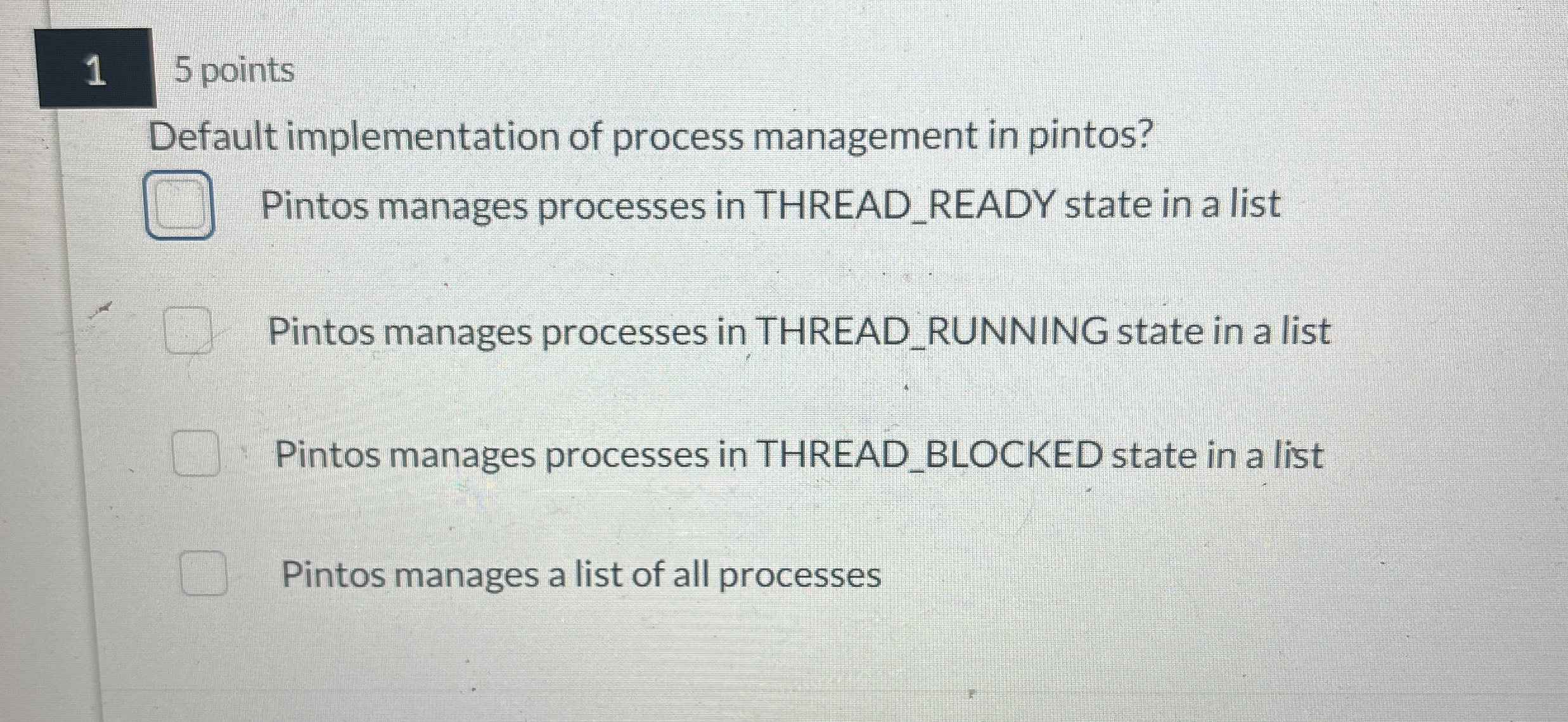 1 5 points Default implementation of process