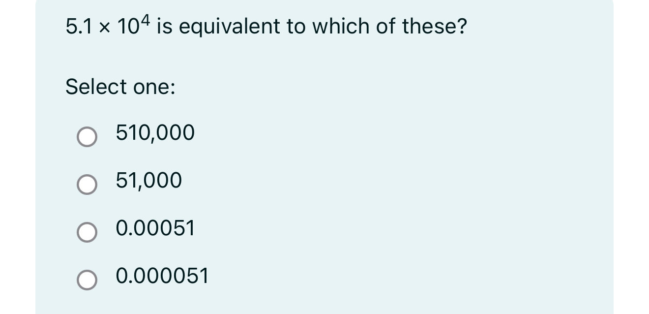 5 . 1 1 0 4 is equivalent to which of these?