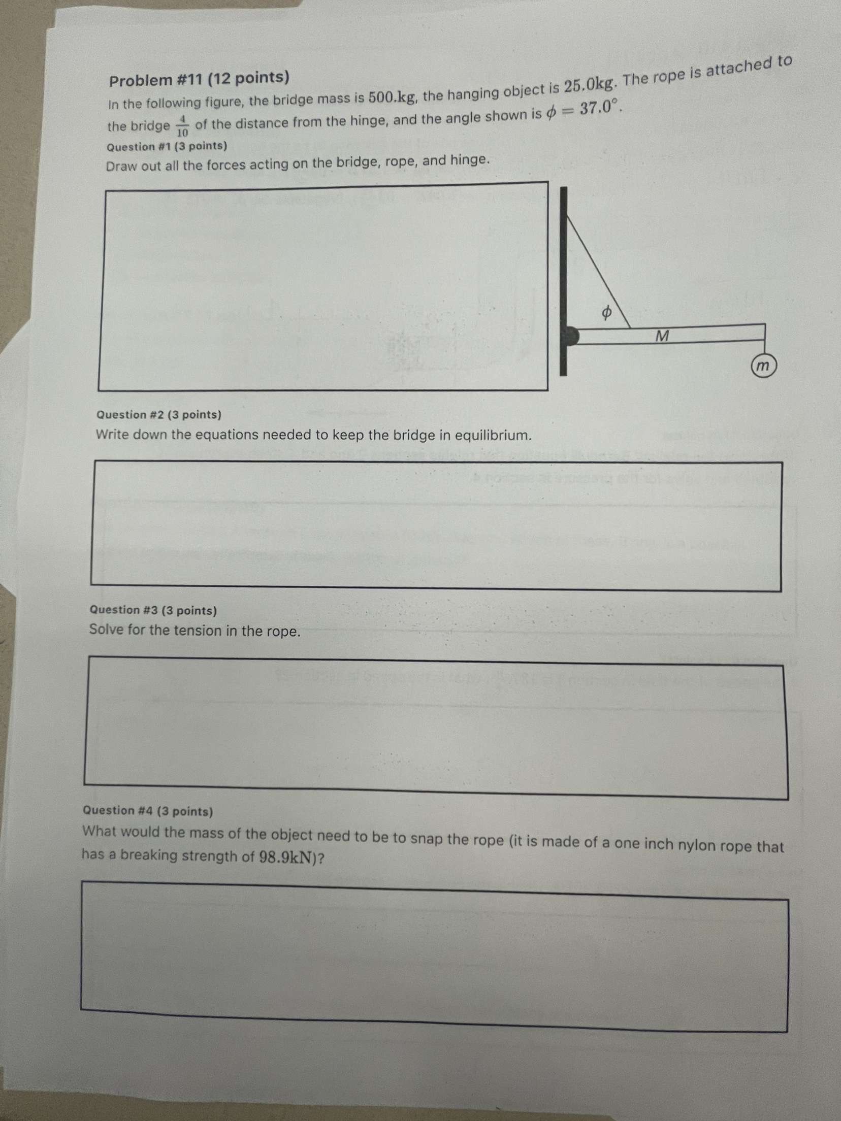 Problem # 1 1 ( 1 2 points ) In the following