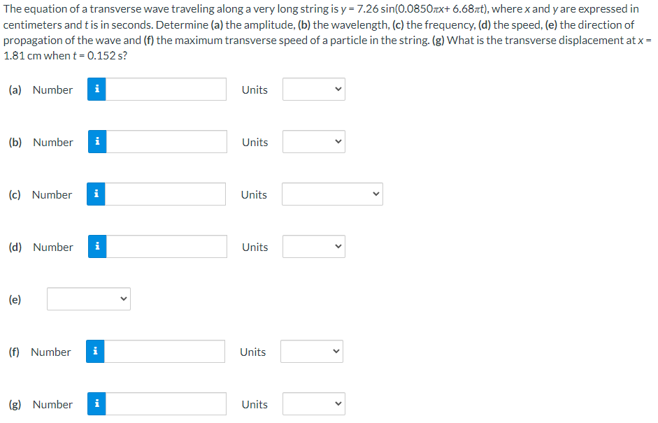 The equation of a transverse wave traveling along