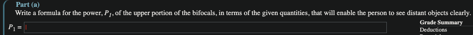 Part ( a ) Write a formula for the power, \ ( P _