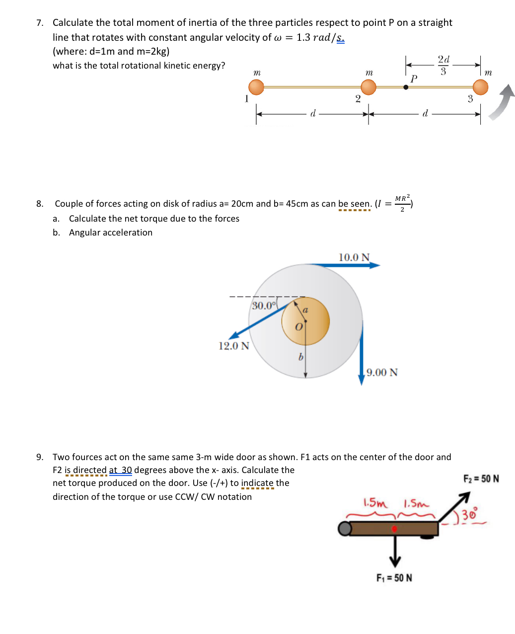 Calculate the total moment of inertia of the