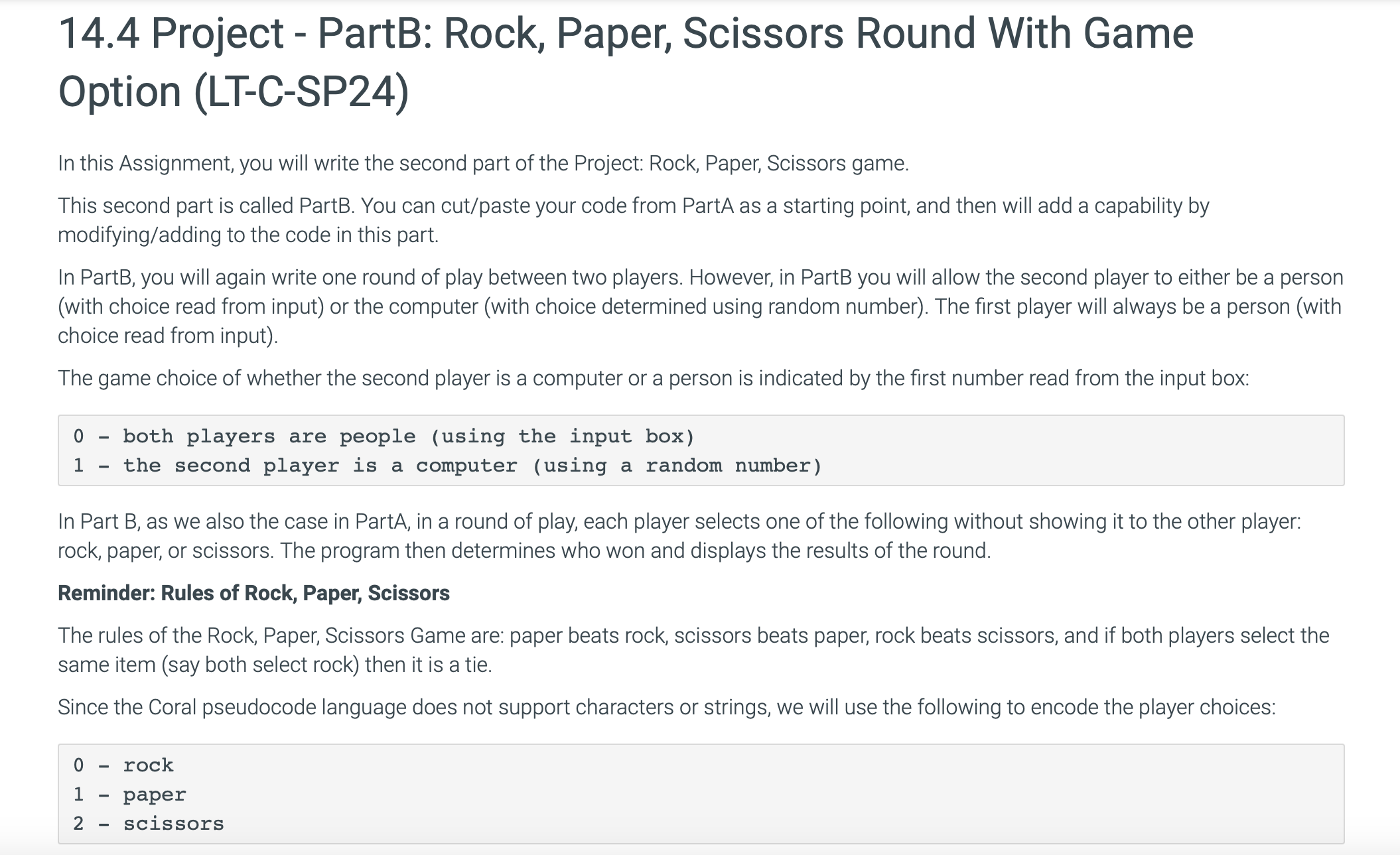 IN CORAL CODE ONLY!!! HAS TO BE IN CORAL! In this