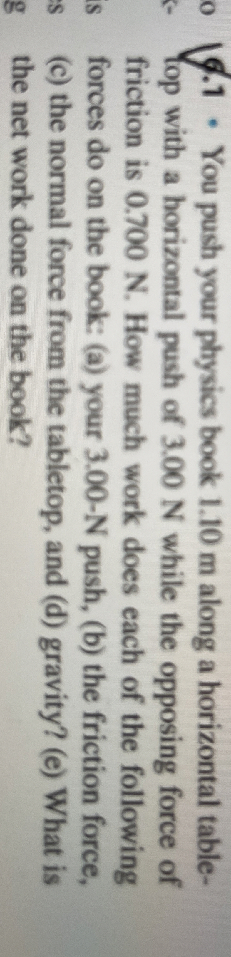 1 9 . 1 - You push your physics book 1 . 1 0 m