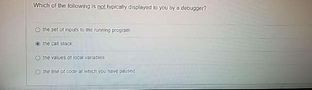 Which of the following is not typically displayed