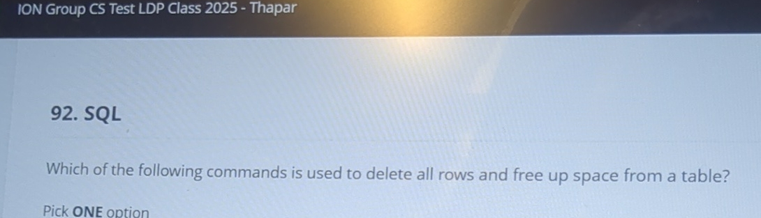 ION Group CS Test LDP Class 2 0 2 5 - Thapar 9 2