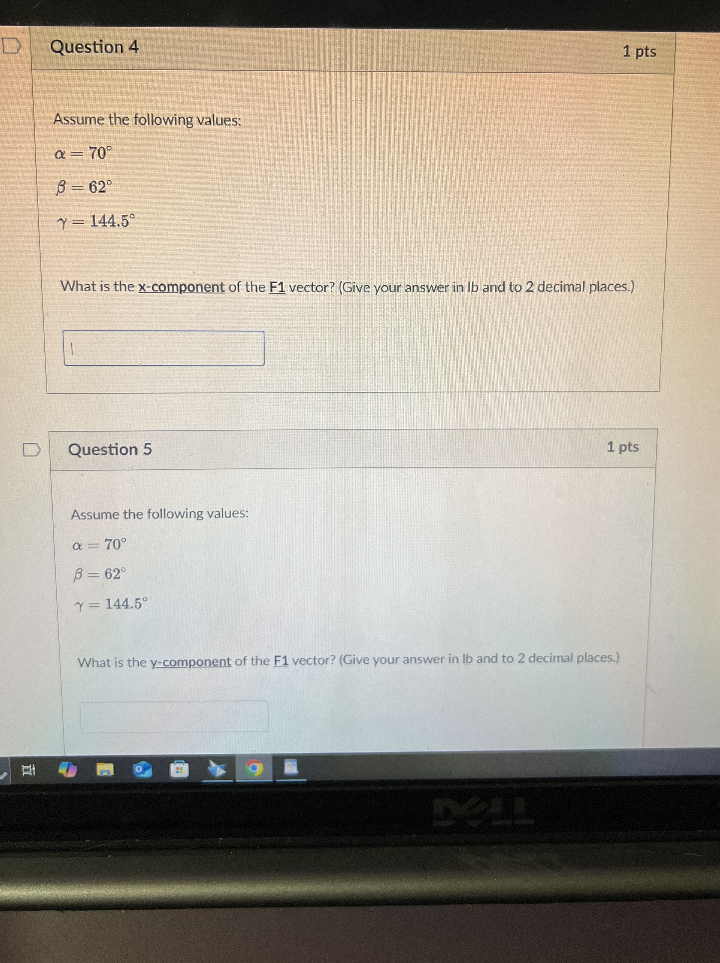 Question 4 1 pts Assume the following values: = 7