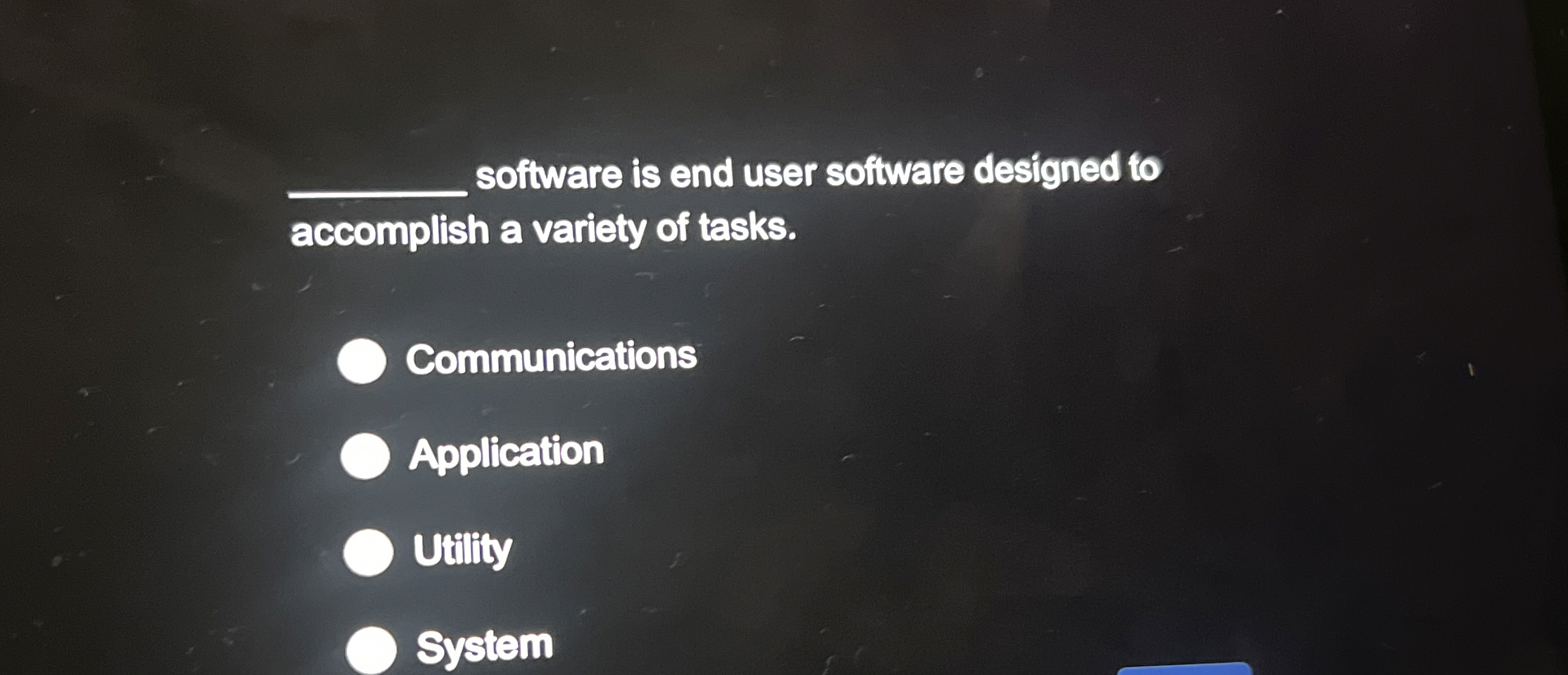 q , software is end user software designed to