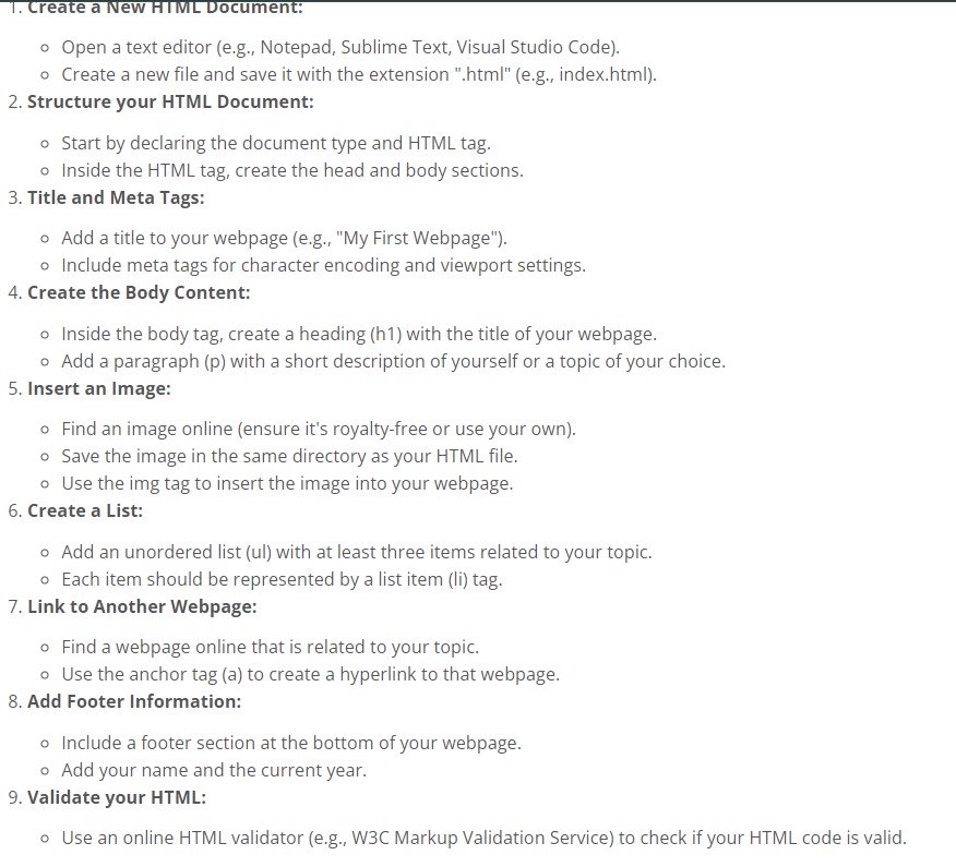 Create a New HIML Document: Open a text editor (