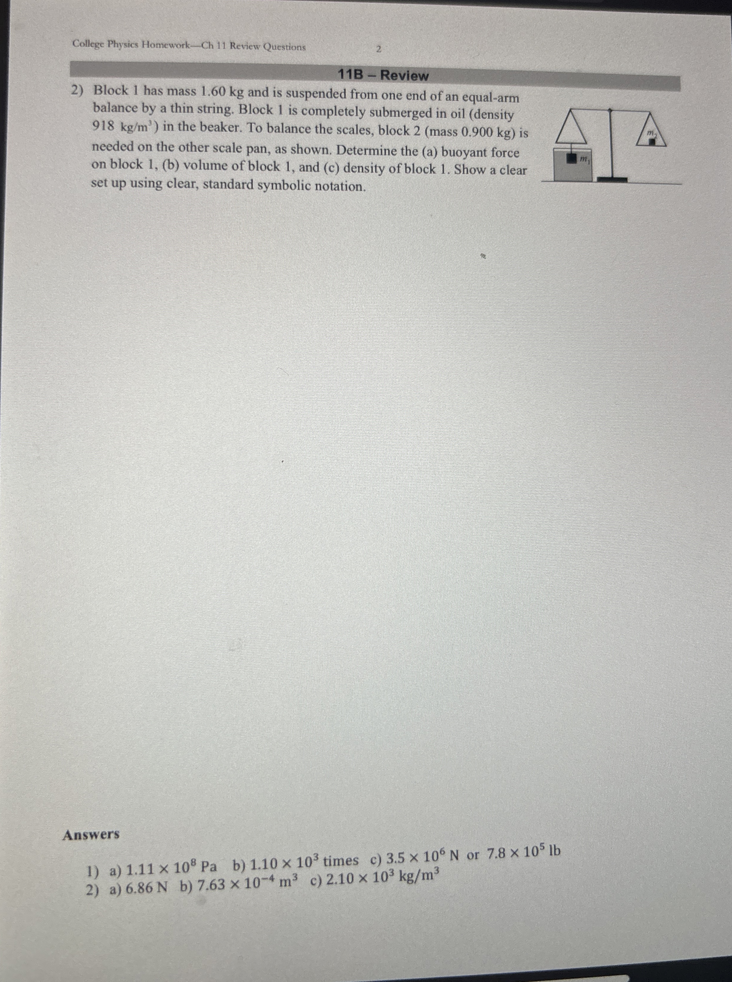 College Physics Homework - Ch 1 1 Review