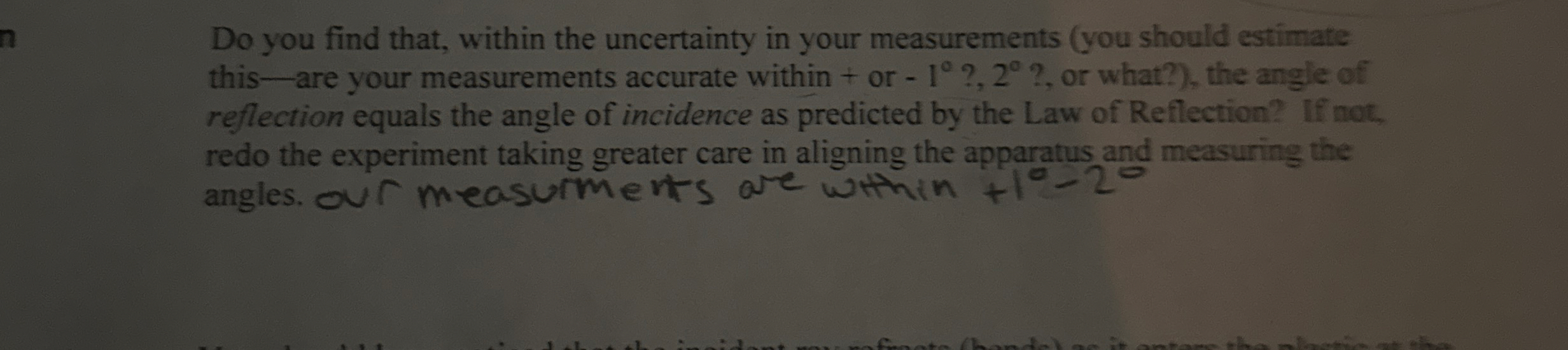 Do you find that, within the uncertainty in your