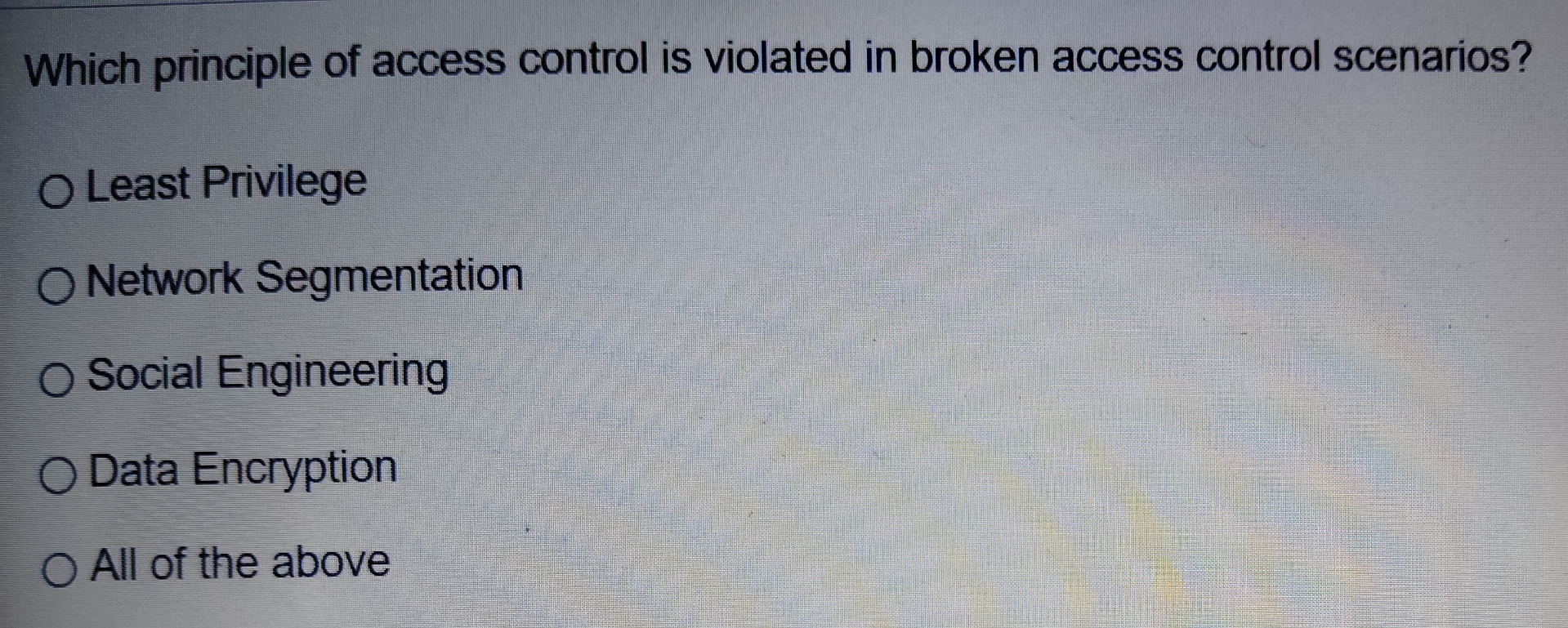 Which principle of access control is violated in