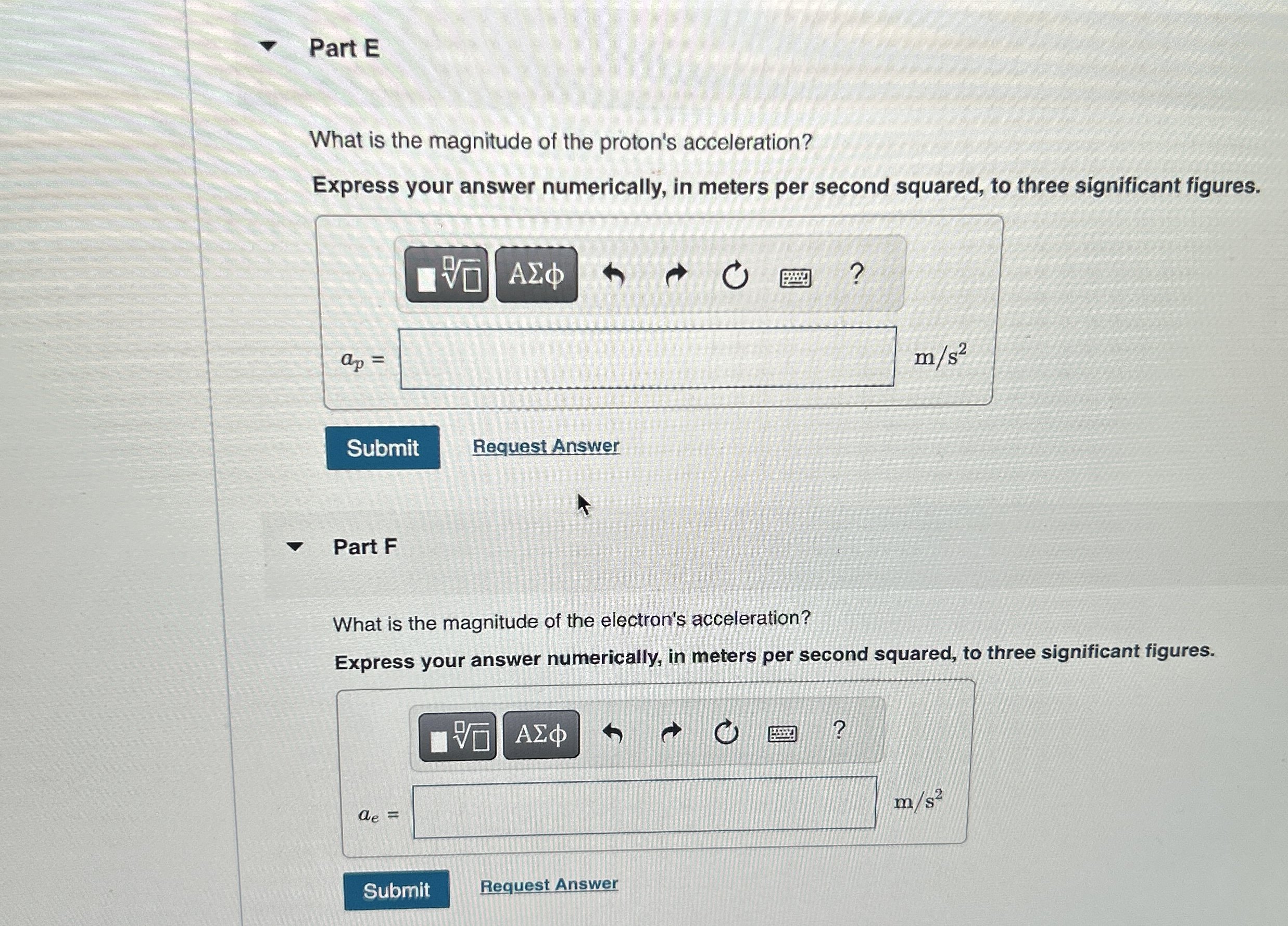 Part E What is the magnitude of the proton's