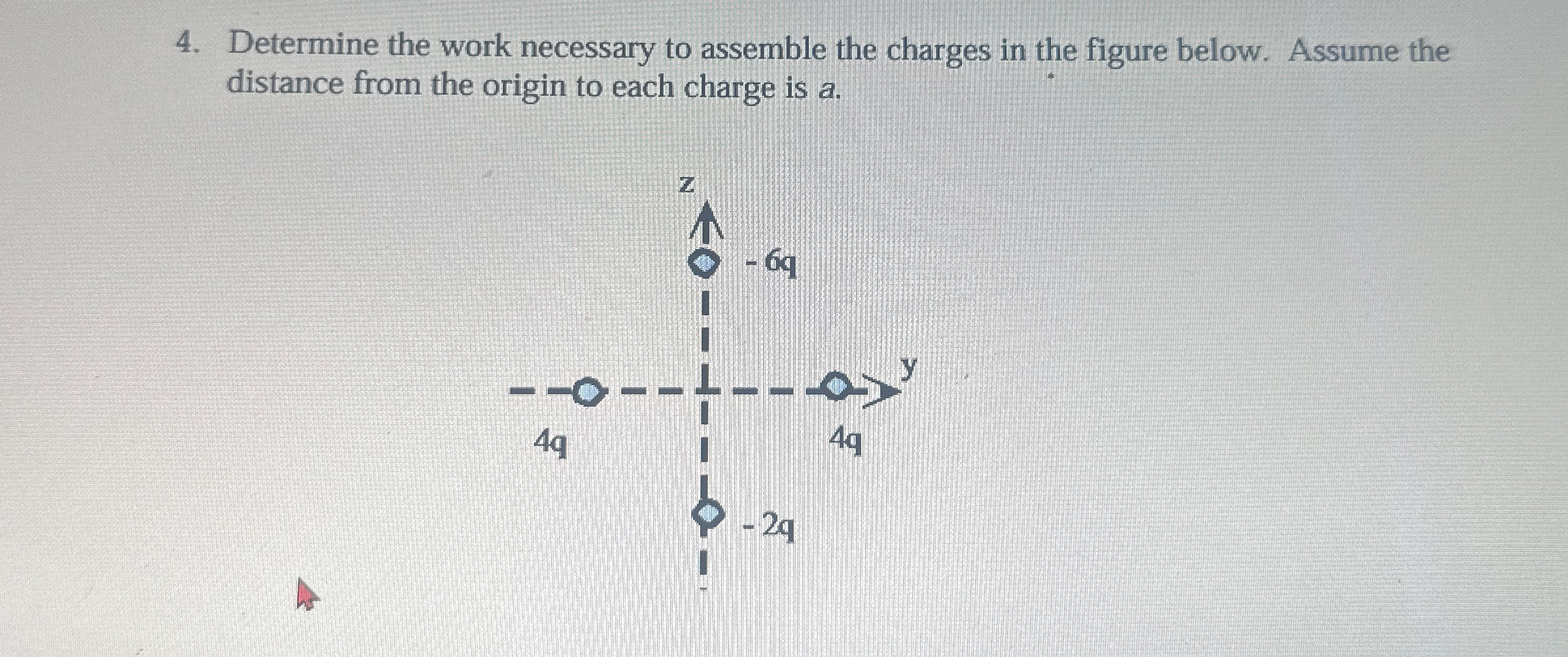 Determine the work necessary to assemble the