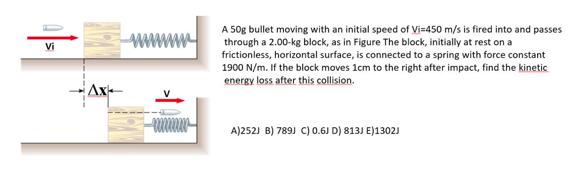 A 5 0 g bullet moving with an initial speed of V